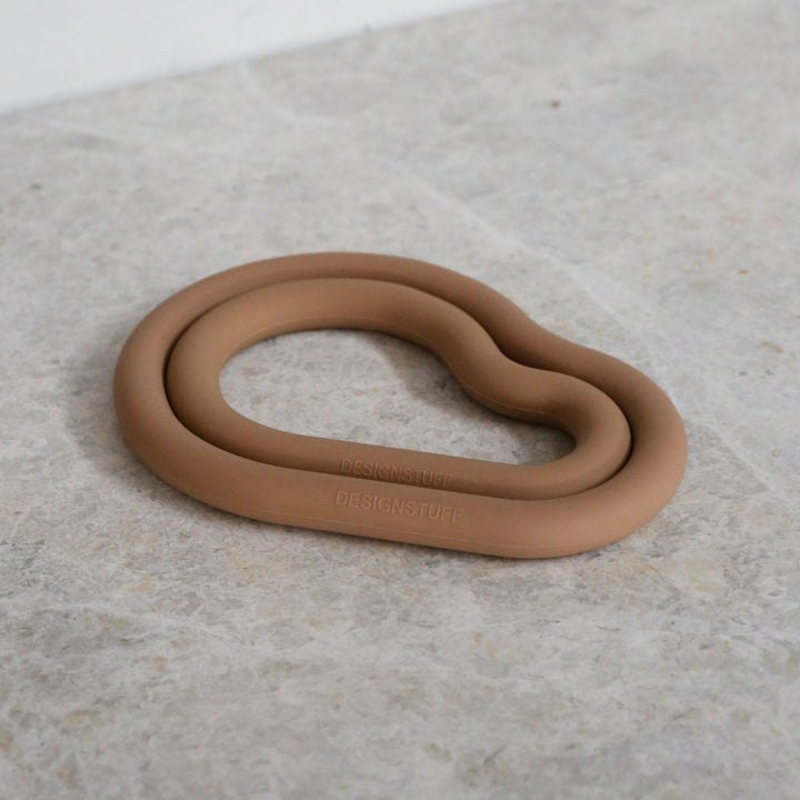 DESIGNSTUFF RUND Curve Silicone Trivet L, Camel