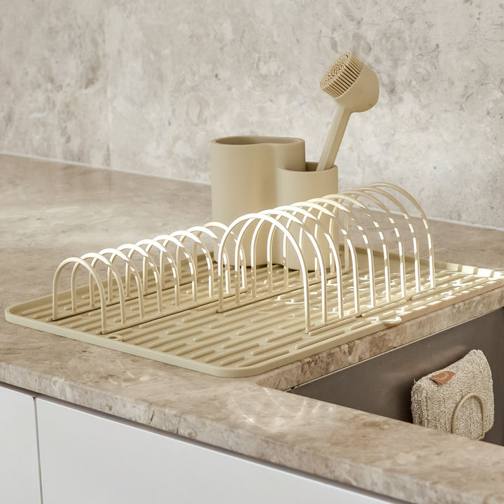 Égouttoir/porte-couverts DESIGNSTUFF DRIP Store-All, sable