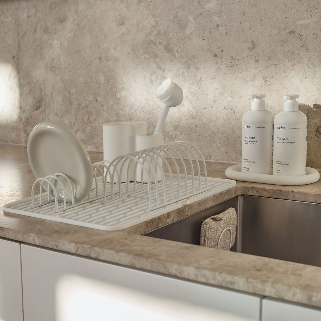 DESIGNSTUFF DRIP Dish Drainer, White (Set of 2)