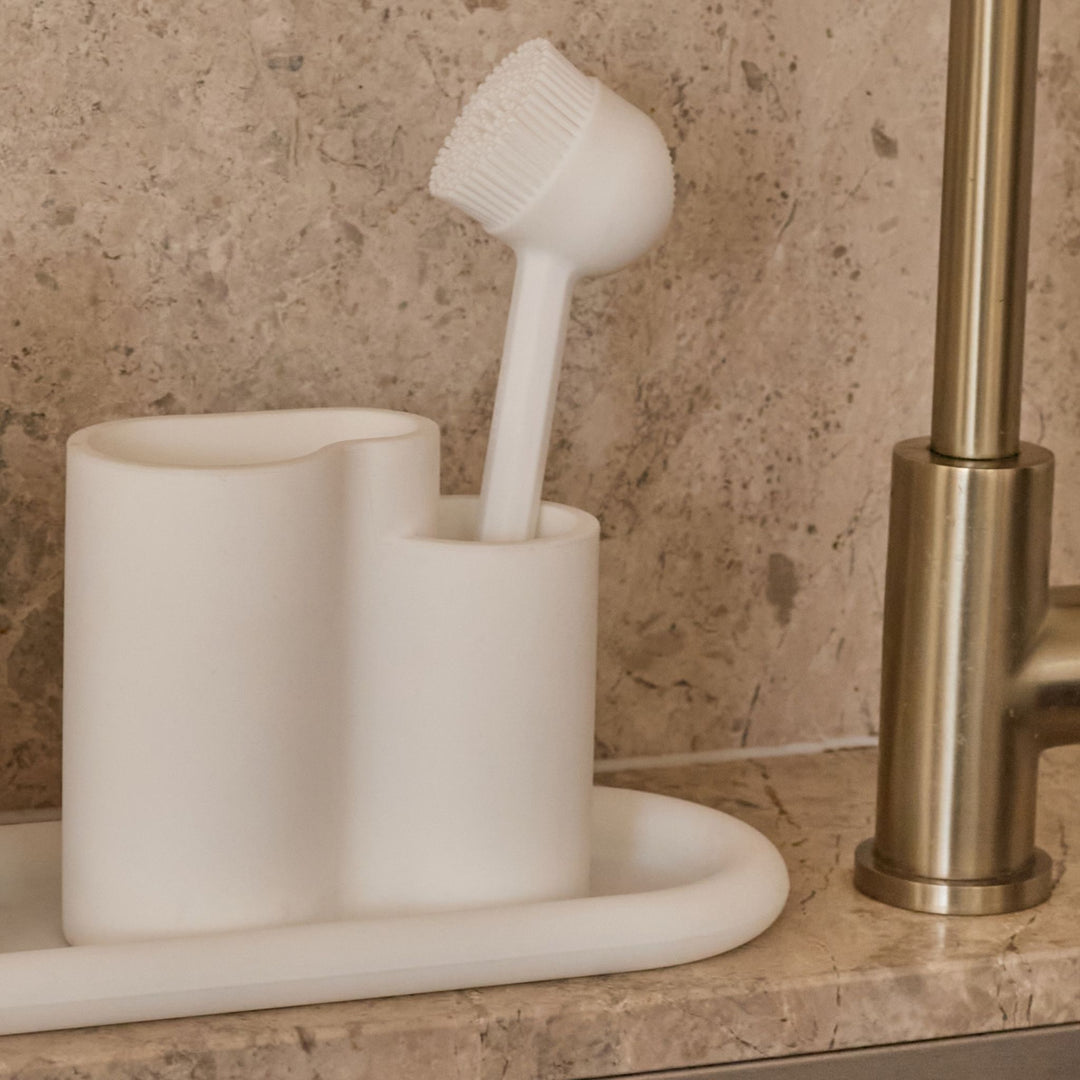 DESIGNSTUFF VANA Afwasborstel, Silicoon, Wit