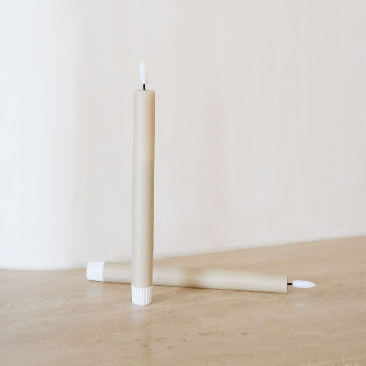 DESIGNSTUFF VIAH LED Candle, Sand (Set of 2)