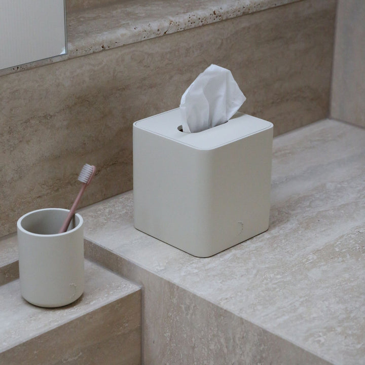 DESIGNSTUFF ARC Square Tissue Box, Sand