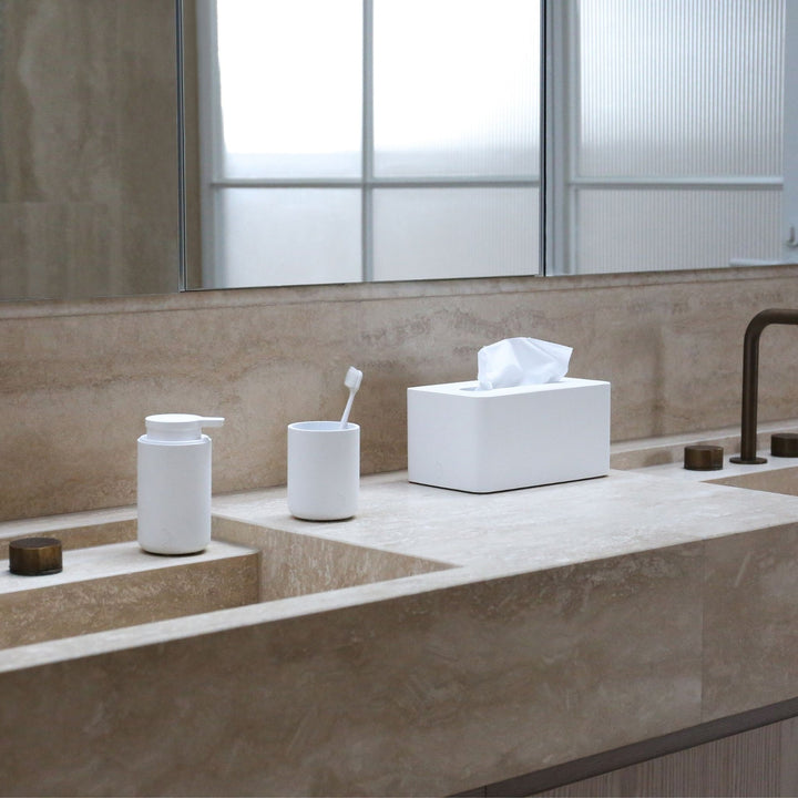 DESIGNSTUFF ARC Rectangle Tissue Box, White