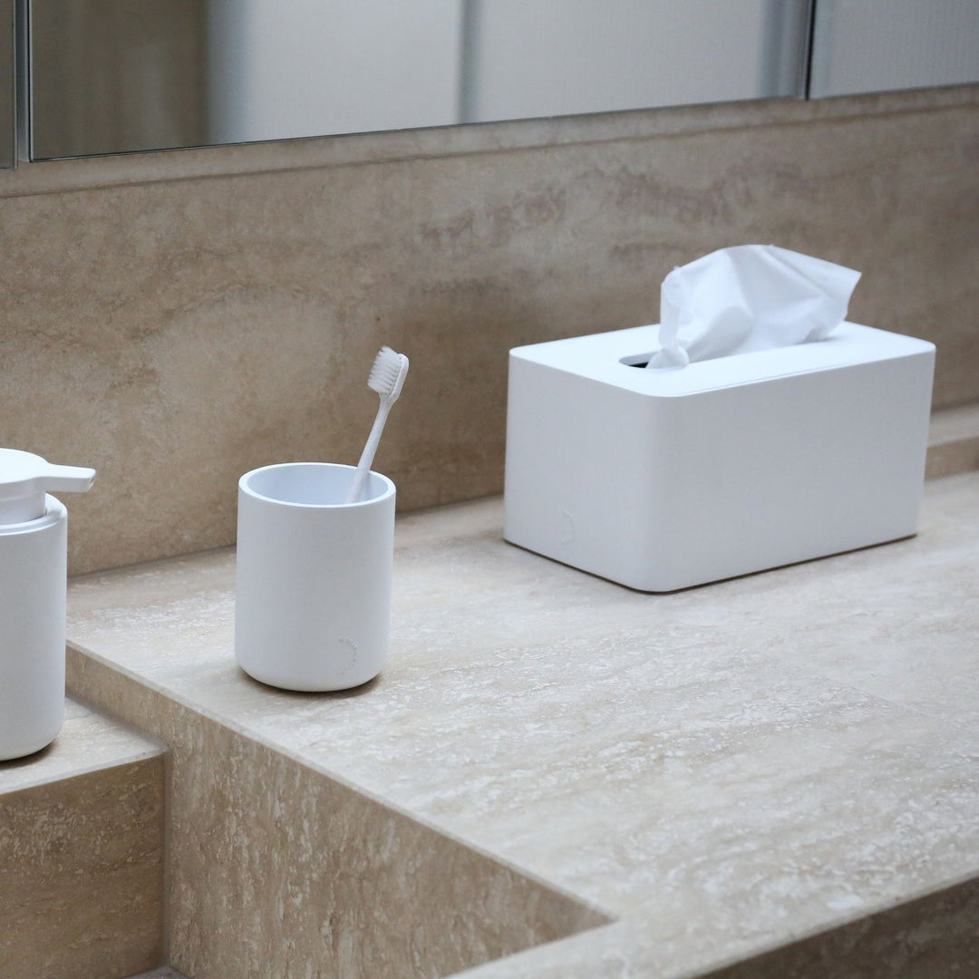 DESIGNSTUFF ARC Rectangle Tissue Box, White