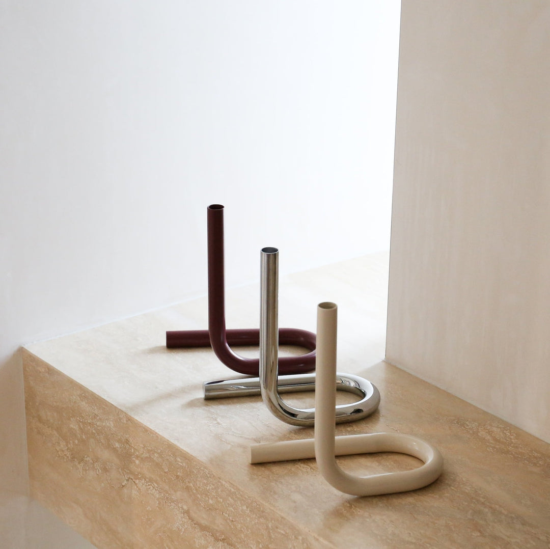 DESIGNSTUFF VIAH Candle Holder, Chrome