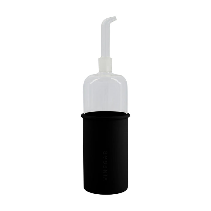 DESIGNSTUFF RUND Bottle for Vinegar, Glass/Silicone, 700ml, Black
