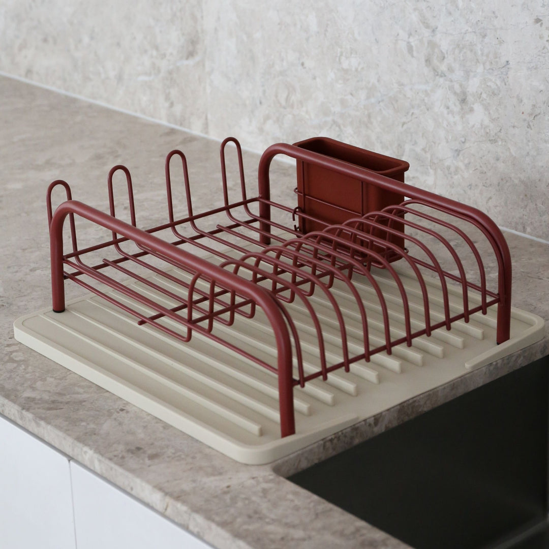 COMING SOON │ DESIGNSTUFF DRIP Curve Dish Rack, Brick