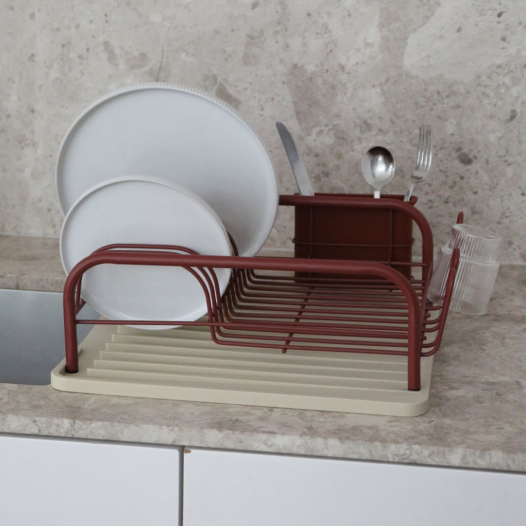 COMING SOON │ DESIGNSTUFF DRIP Curve Dish Rack, Brick