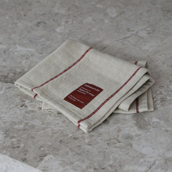 DESIGNSTUFF ETTA Mull Geschirrtuch Leinen, Ziegel/Sand