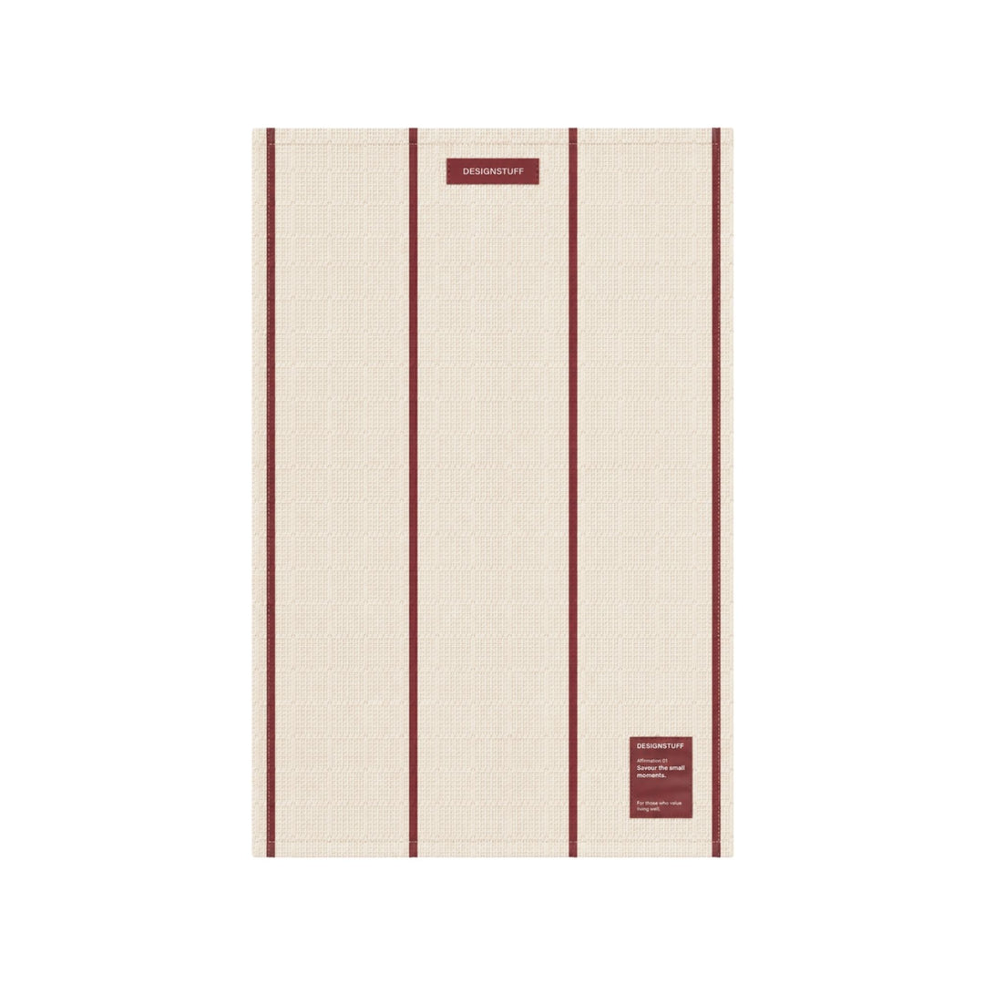 DESIGNSTUFF ETTA Mull Geschirrtuch Leinen, Ziegel/Sand