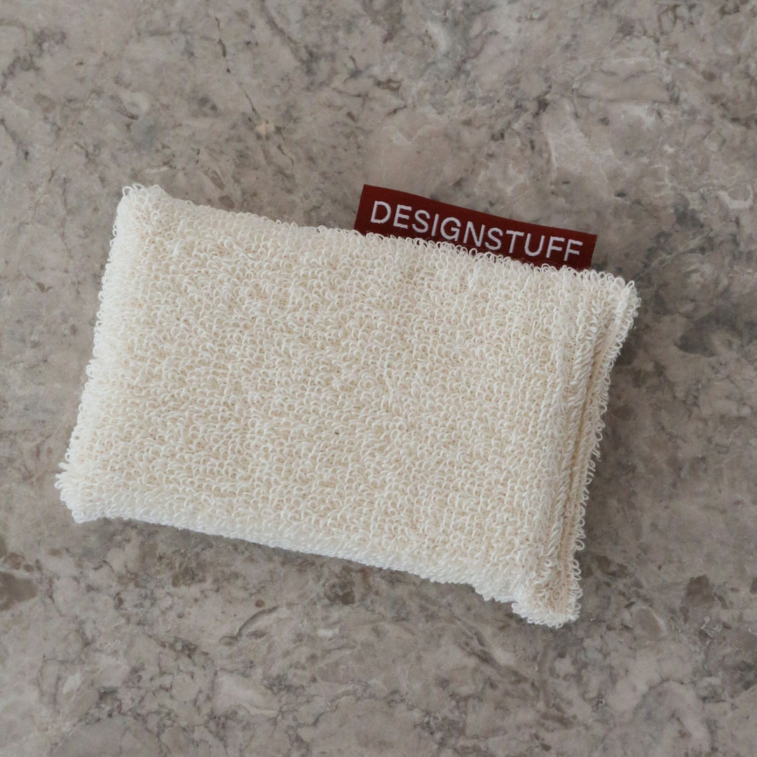 DESIGNSTUFF ETTA Hanf Gesprenkelt Schwamm, Creme/Ziegel (2er-Set)