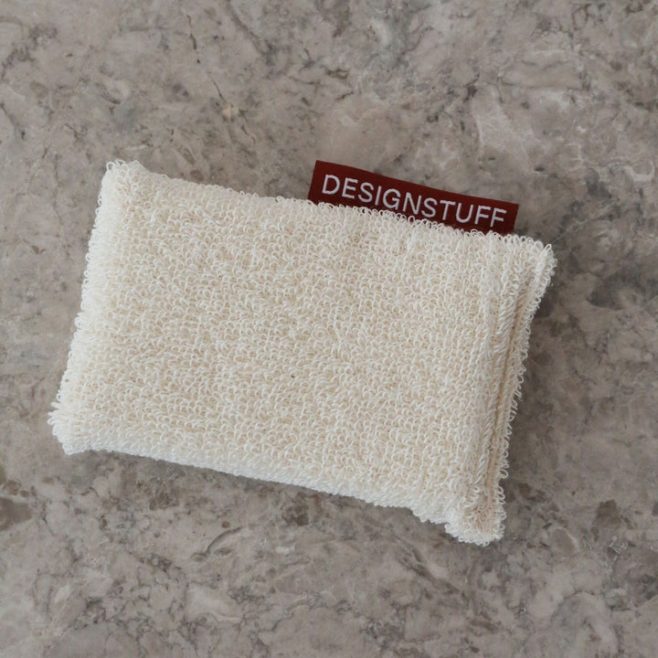 DESIGNSTUFF ETTA Hanf Gesprenkelt Schwamm, Creme/Ziegel (2er-Set)