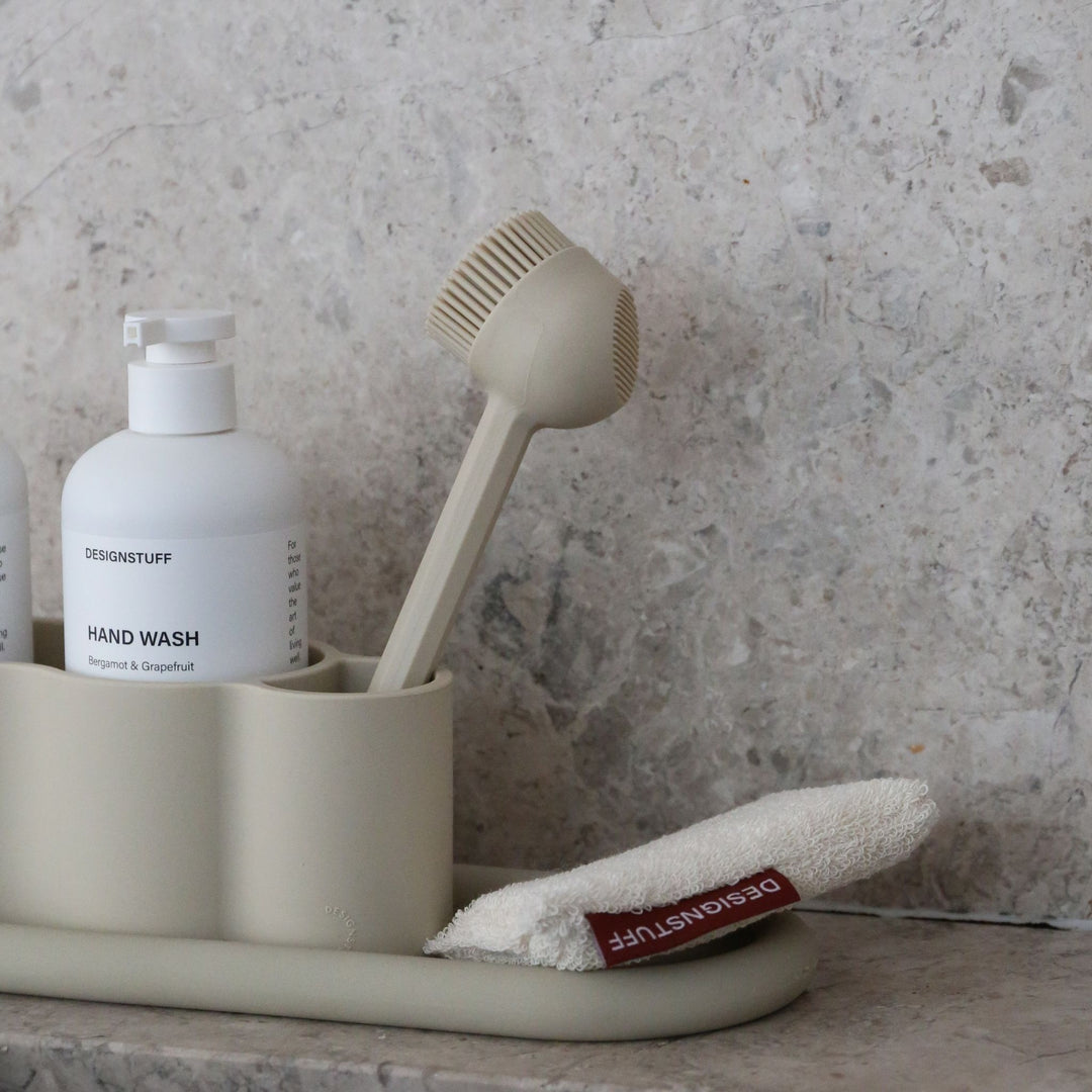DESIGNSTUFF ETTA Hanf Gesprenkelt Schwamm, Creme/Ziegel (2er-Set)