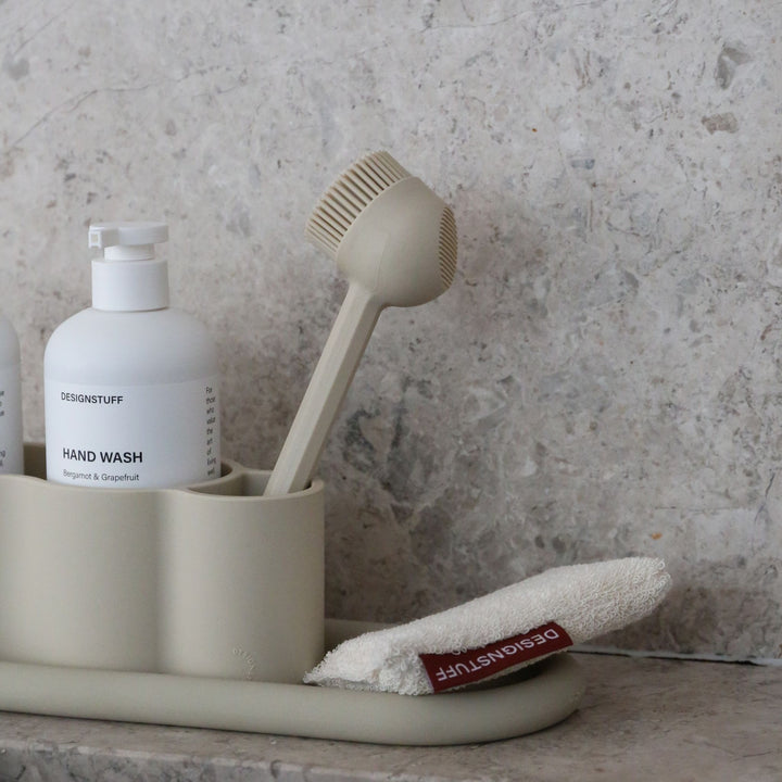 DESIGNSTUFF ETTA Hanf Gesprenkelt Schwamm, Creme/Ziegel (2er-Set)