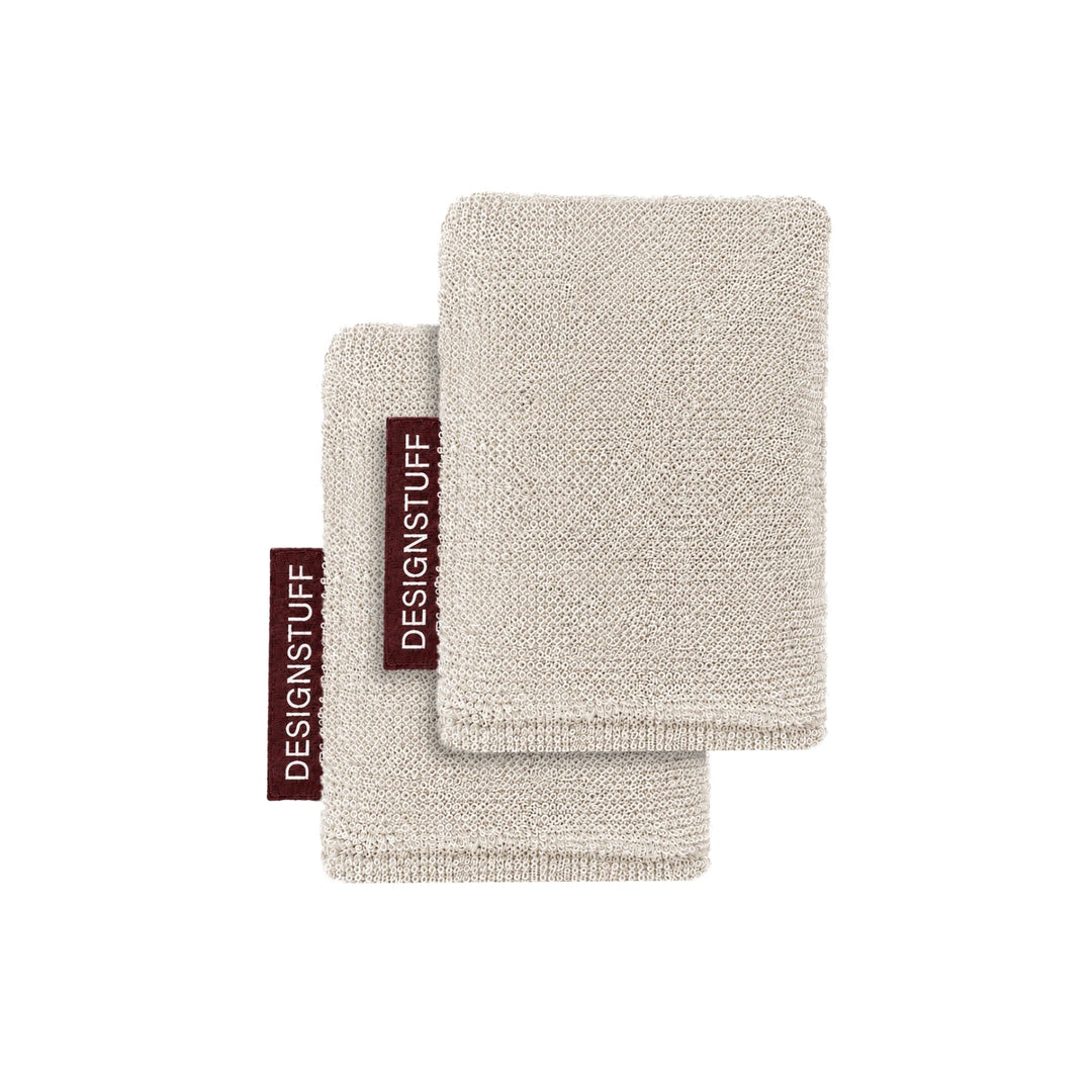 DESIGNSTUFF ETTA Hanf Gesprenkelt Schwamm, Creme/Ziegel (2er-Set)
