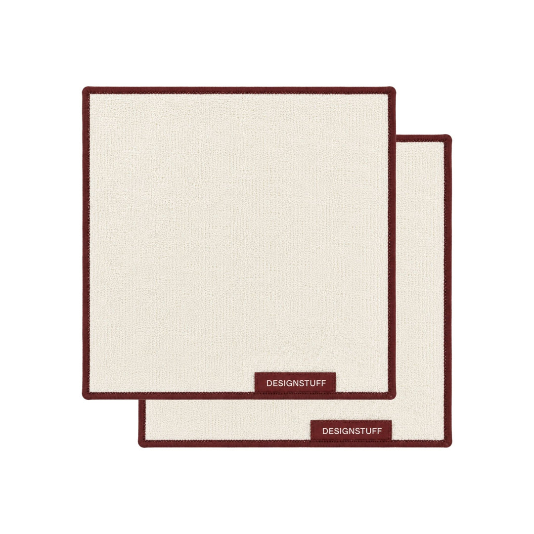 DESIGNSTUFF ETTA Hanf und Bambus-Geschirrtuch, Creme/Ziegel (2er-Set)