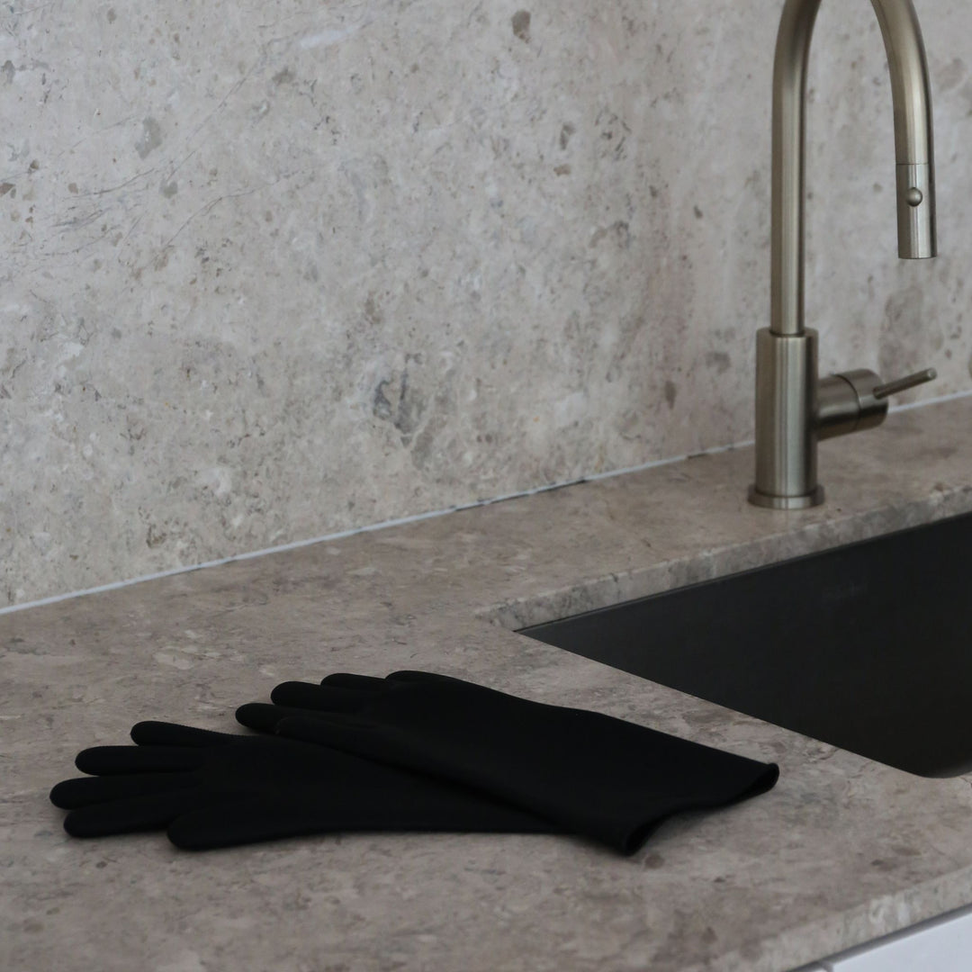 DESIGNSTUFF ETTA Hanf Gesprenkelt Schwamm, Schwarz (2er-Set)