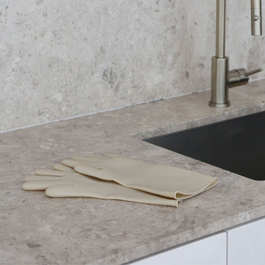 DESIGNSTUFF ETTA Hanf Gesprenkelt Schwamm, Schwarz (2er-Set)