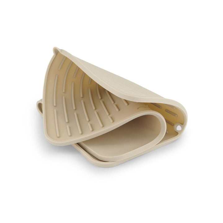 DESIGNSTUFF DRIP Folding Silicone Drying Mat Large w/ Drainage Mouth, Sand