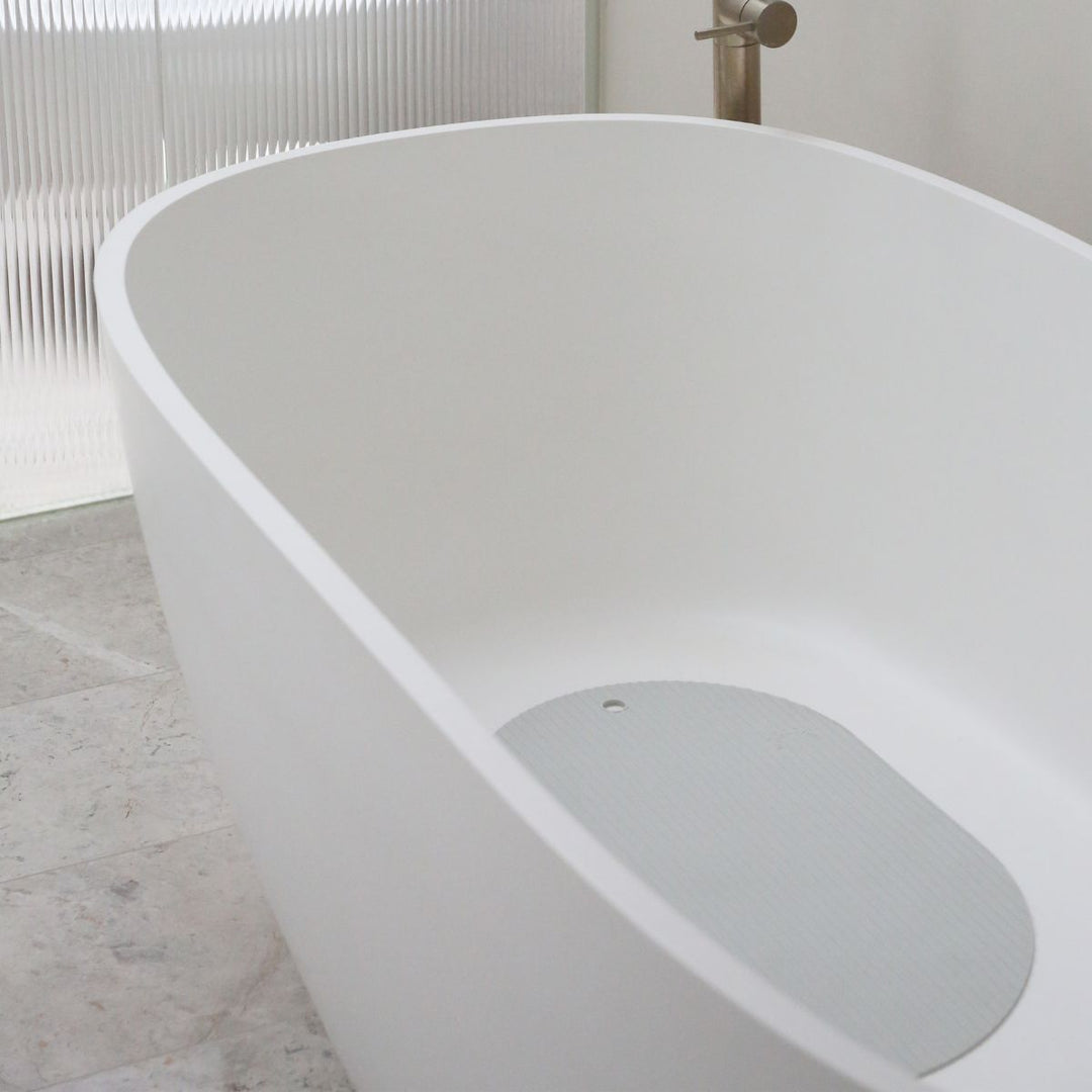 DESIGNSTUFF CURV Silicone Bath Mat, Light Grey