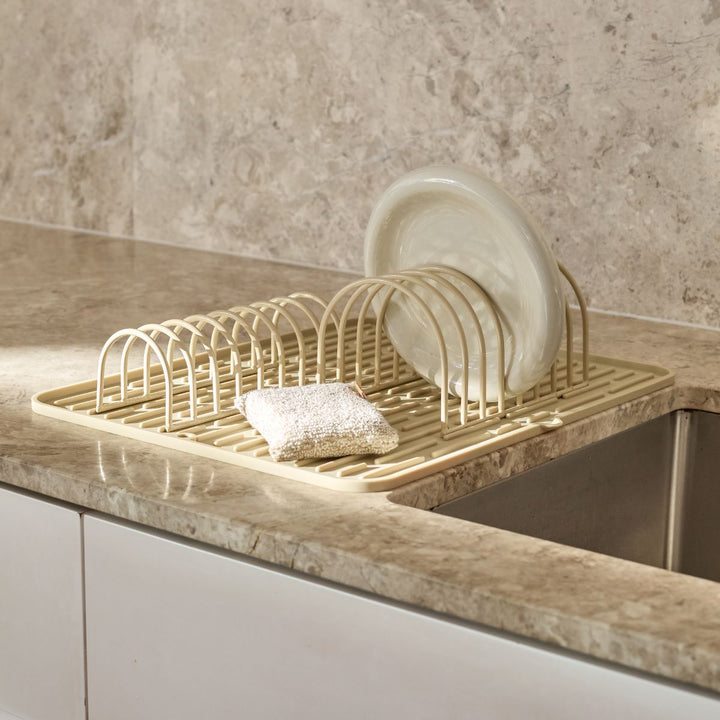 DESIGNSTUFF DRIP Dish Drainer, Sand (Set of 2)