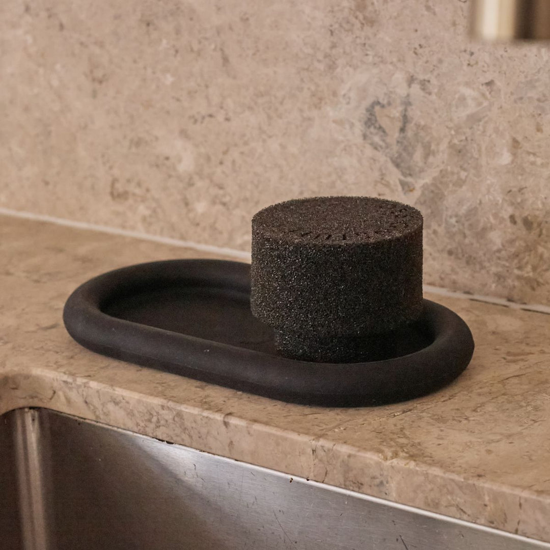 DESIGNSTUFF ETTA Round Silicone Sponge, Black