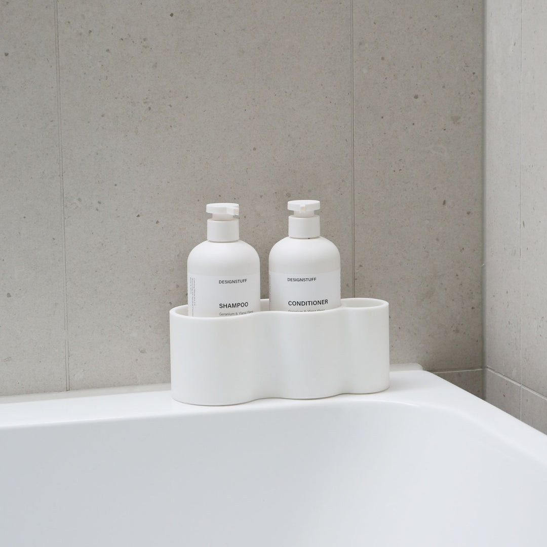 DESIGNSTUFF CURV Shower Caddy, Silicone/Adhesive, White