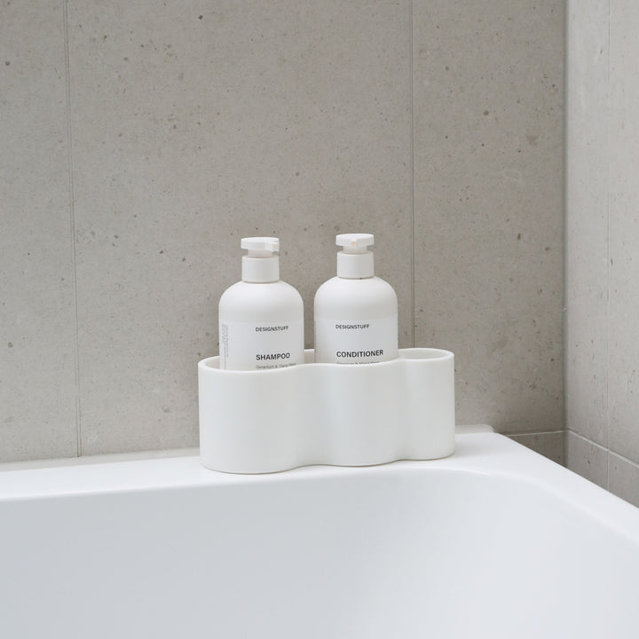 DESIGNSTUFF CURV Shower Caddy, Silicone/Adhesive, White