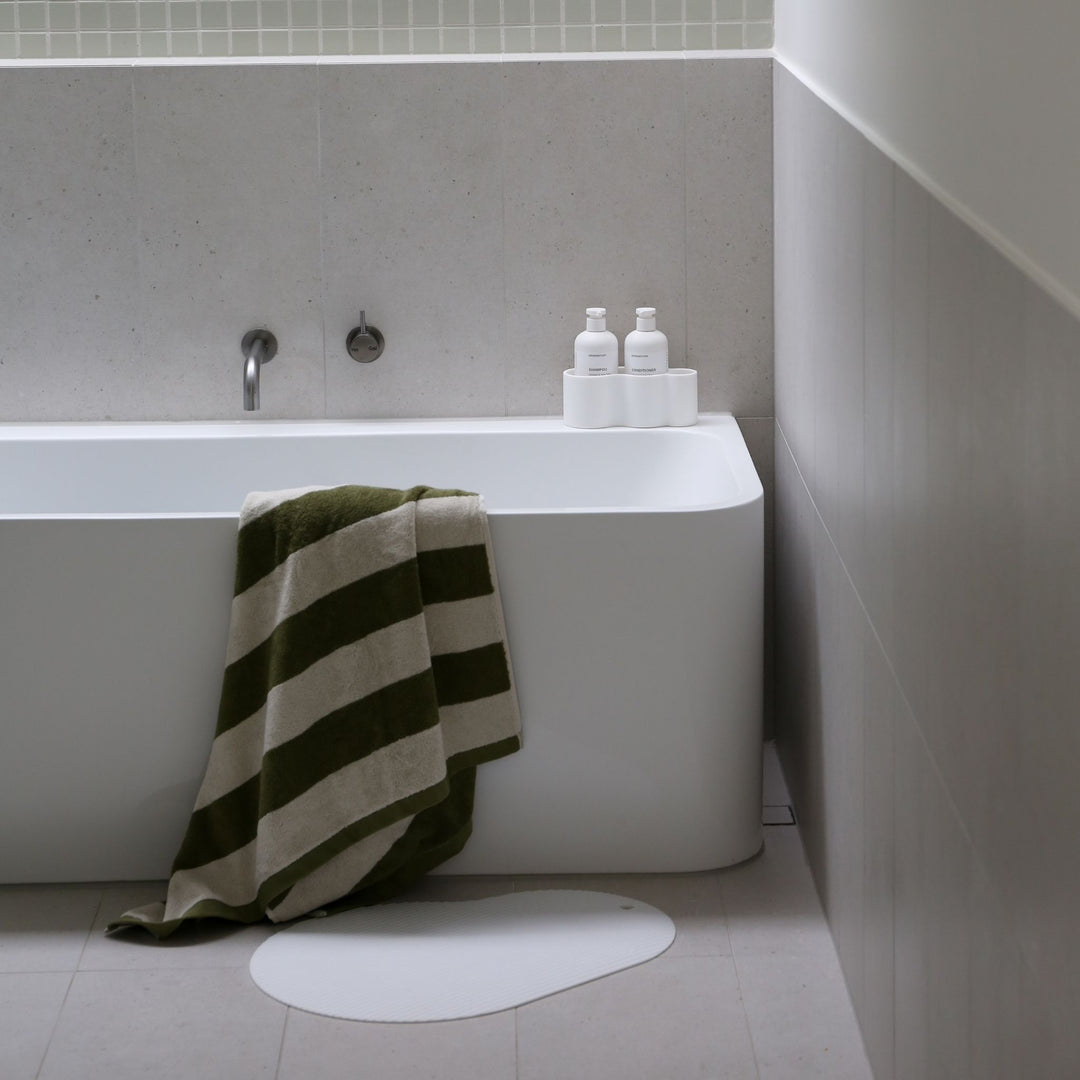 DESIGNSTUFF CURV Shower Caddy, Silicone/Adhesive, White